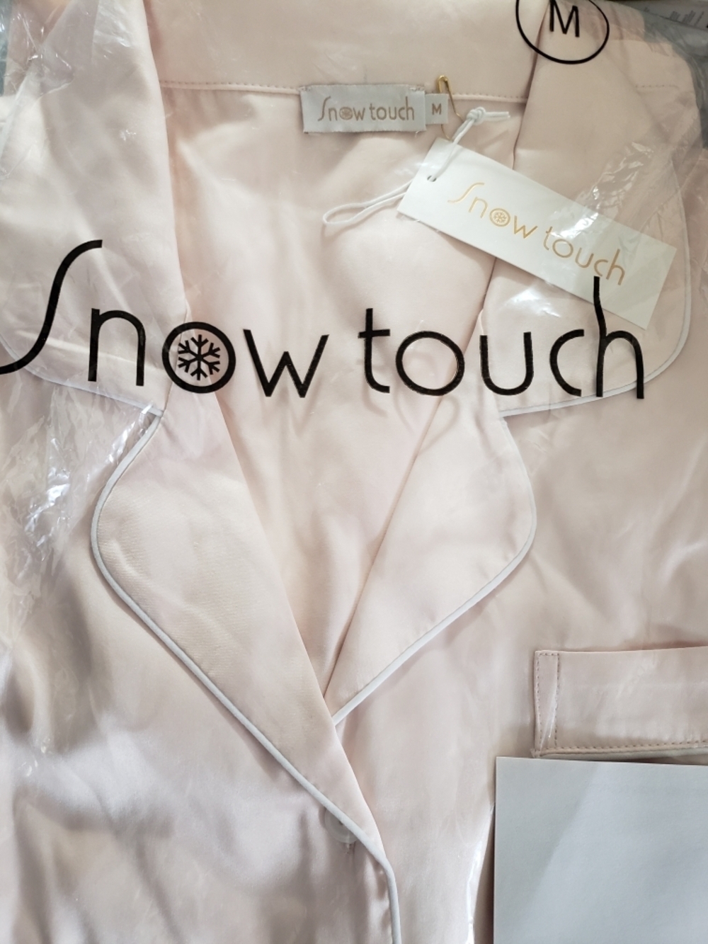 Snow Touch Pale Pink Satin Pajama Top